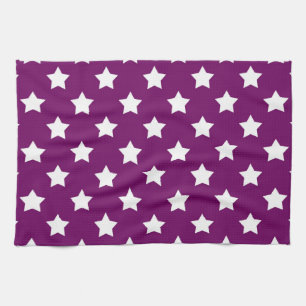 Purple White Stars Pattern Decorative Kitchen Towel