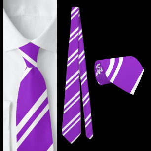 Purple White Striped Pattern          Tie