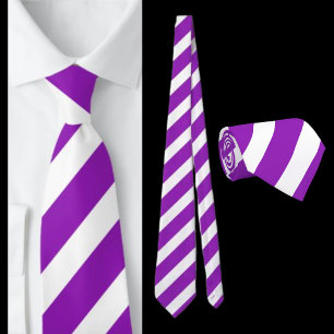 Purple White Striped Pattern          Tie