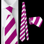 Purple White Striped Pattern Tie<br><div class="desc">Purple White Striped Pattern neck tie.</div>