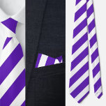 Purple White Striped Pattern Tie<br><div class="desc">Purple White Striped Pattern neck tie.</div>