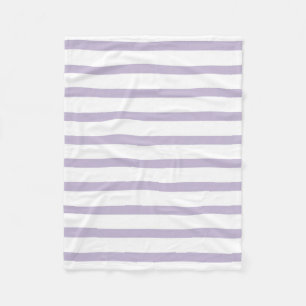 Purple & White Stripes Fleece Blanket