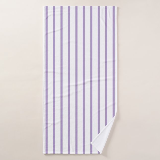 Purple White Stripes Seamless Pattern (Serviette de bain)