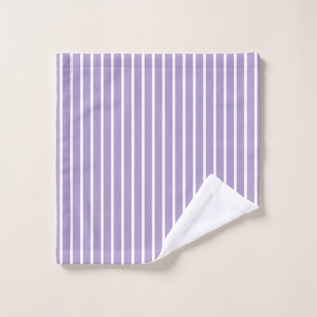 Purple White Stripes Seamless Pattern Wash Cloth (Wash Cloth)