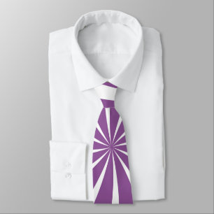 Purple & White Sunray Pattern Neck Tie