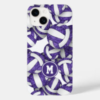 Purple white team colours girly volleyballs