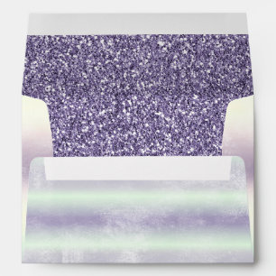 Purple White Unicorn Sparkle Glitter Dream Envelope