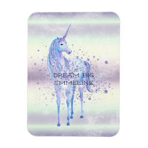 Purple White Unicorn Sparkle Glitter Dream       Magnet