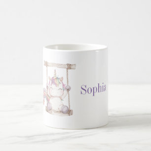 Purple White Unicorn Swing   Coffee Mug