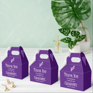 Purple White Veterinary School Graduation Party Favor Box
