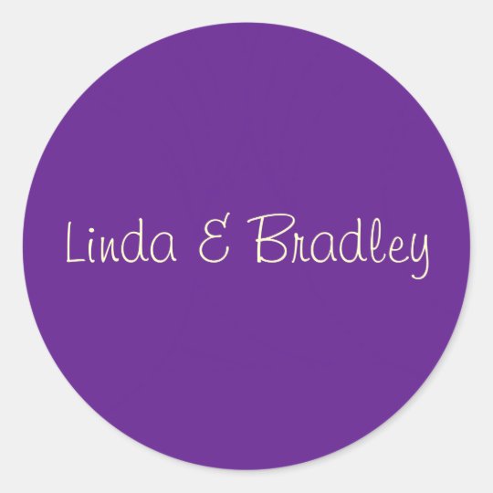 Purple & White Wedding Favour Sticker
