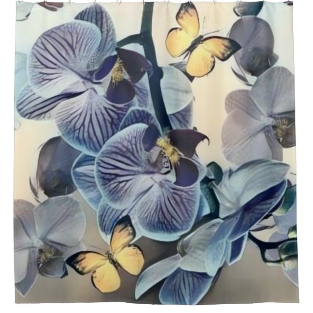 Purple white yellow orchid floral butterfly  (Front)