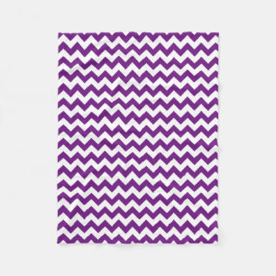 Purple White Zigzag Stripes Chevron Pattern Fleece Blanket