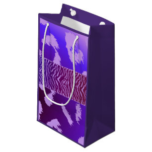 Purple Wild Animal Pattern Small Gift Bag