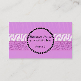 Purple Wild Animal Print Business Card
