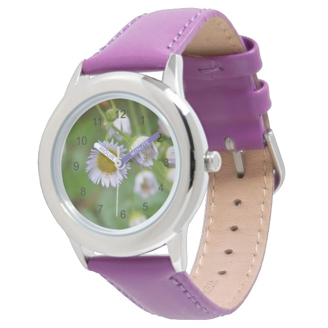 Purple Wild Daisy Watch (Angled)