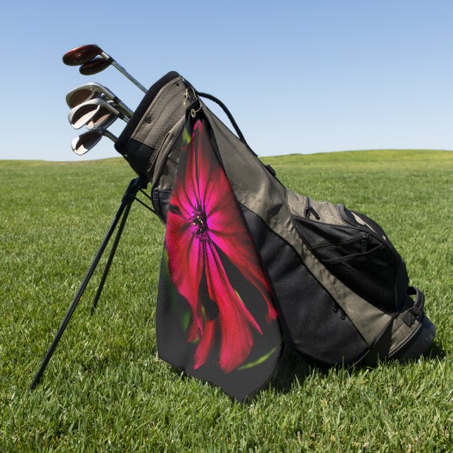 Purple Wild Flower gtcnm Golf Towel (Green)