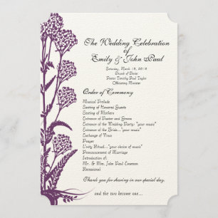 Purple Wild Flower Programme de mariage