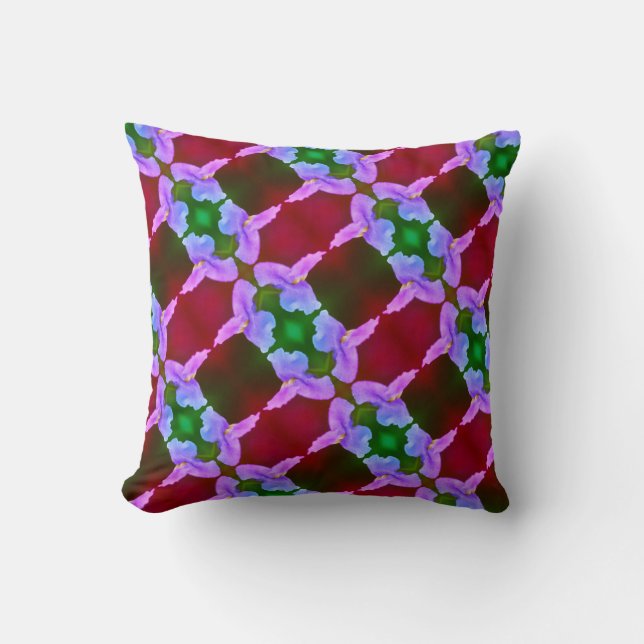 Purple Wild Orchid Flower Abstract Pattern   Throw Pillow (Front)
