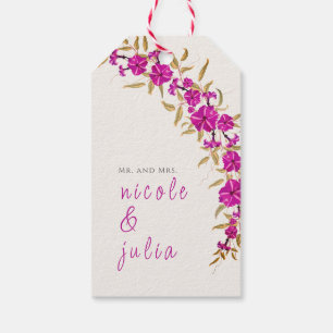 Purple Wild Trumpet Vine Flower Garden Wedding Gift Tags