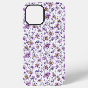 Purple Wildflower Botanical Pattern Design iPhone 12 Pro Max Case