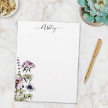 Purple Wildflower Bouquet Watercolor Floral<br><div class="desc">Elevate your notes with our Purple Wildflower Bouquet Watercolor Floral Notepads. Personalize yours and embrace the beauty of nature!</div>