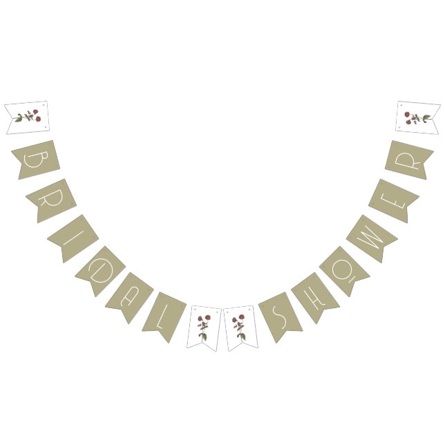 Purple Wildflower Bridal Shower Decor Sage Green Bunting Flags (All)
