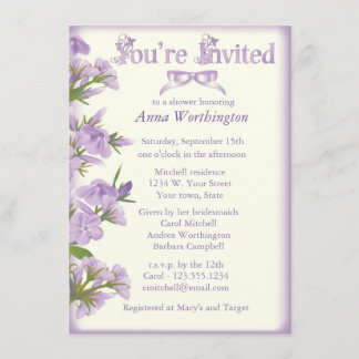 Purple Wildflower Bridal Shower Invitation