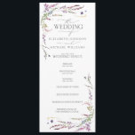 Purple Wildflower Calligraphy Wedding Program<br><div class="desc">A formal wedding program features delicate hand painted watercolor florals in shades of purple, lilac and lavender. Personalize your details accented with beautiful modern hand lettered calligraphy in soft off-black. This program was designed for a large wedding, such as a full Catholic mass with lots of bridesmaids and groomsmen. If...</div>