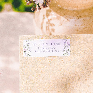 Purple Wildflower Classic Return Address