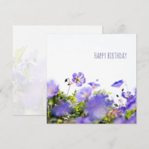 Purple Wildflower Happy Birthday Card