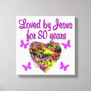 PURPLE WILDFLOWER LOVED BY JESUS FOR 80 YEARS CANVAS PRINT