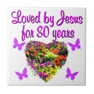 PURPLE WILDFLOWER LOVED BY JESUS FOR 80 YEARS TILE