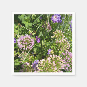 Purple Wildflower Meadow Floral Napkins