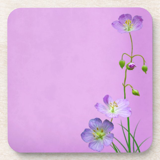 Purple Wildflower on Purple Coaster (Front)