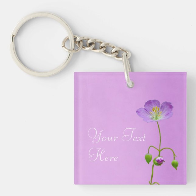 Purple Wildflower on Purple Keychain (Front)