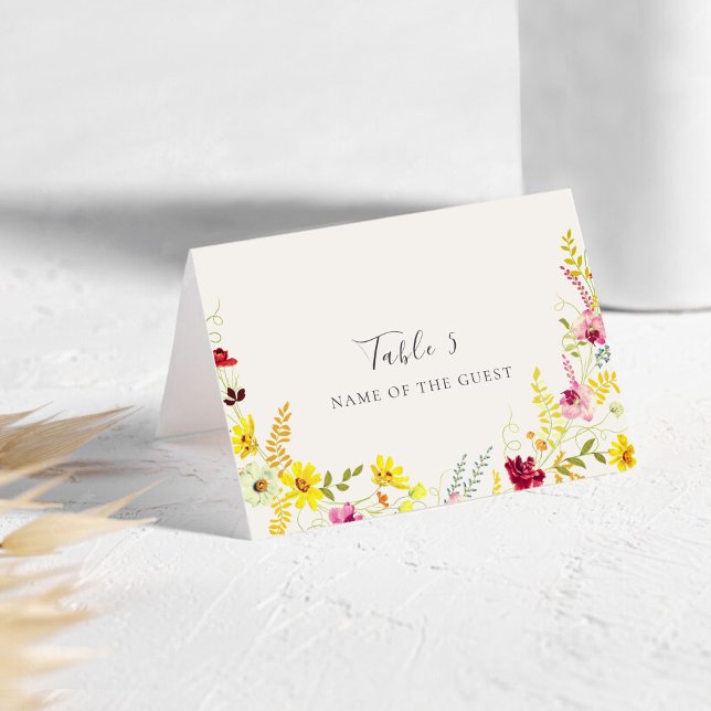 Purple Wildflower Orchid Wreath Wedding Place card (Creator Uploaded)