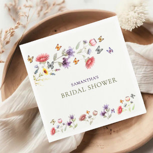 Purple Wildflower Storybook Bridal Shower  Napkin