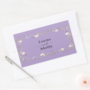 Purple Wildflower Summer Floral Wedding Sticker