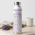Purple Wildflower Watercolor Monogram Name Water Bottle<br><div class="desc">This monogram name Purple Sage Green Lavender pattern would look beautiful in your home, accessorizing your living space to new a new heightened look. If you would like to personalize this product, please contact the designer.</div>