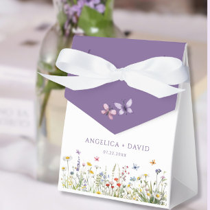 Purple Wildflower Wedding Favour Box