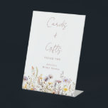 Purple Wildflowers Bridal Shower Custom Cards Gift Pedestal Sign<br><div class="desc">Simple Light Purple Wildflowers Floral Border Bridal Shower Custom Cards and Gifts Pedestal Sign</div>