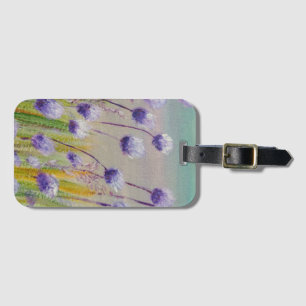 Purple wildflowers luggage tag