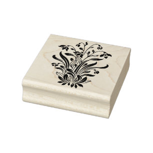 Purple Wildflowers Rubber Stamp