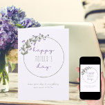 Purple Wildflowers Simple Happy Mother's Day Card<br><div class="desc">Happy Mother's Day card with simple wreath of purple wildflowers and sweet typography. Dainty and simple design with gentle colour palette of lilac purple and green. You have the option to edit the greeting on the front and the inside is blank for you to personalize as you wish.</div>