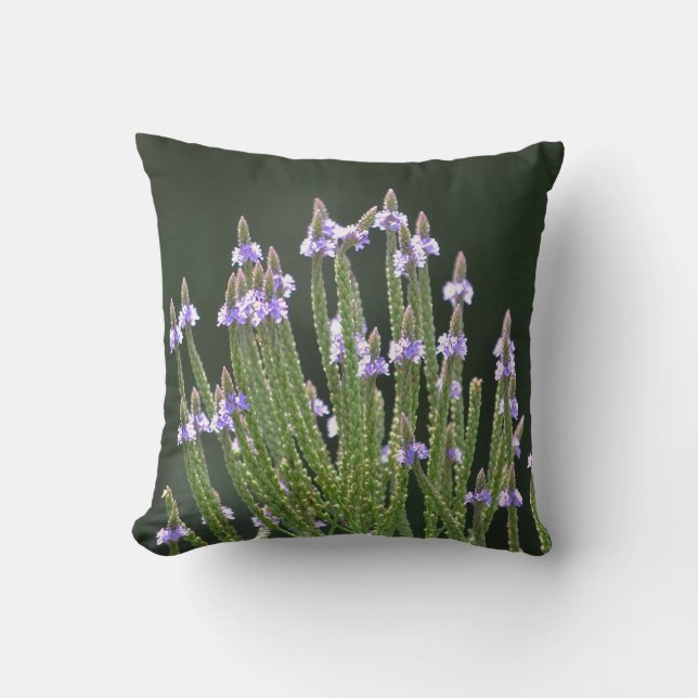 Purple Wildflowers Throw Pillow (Front)