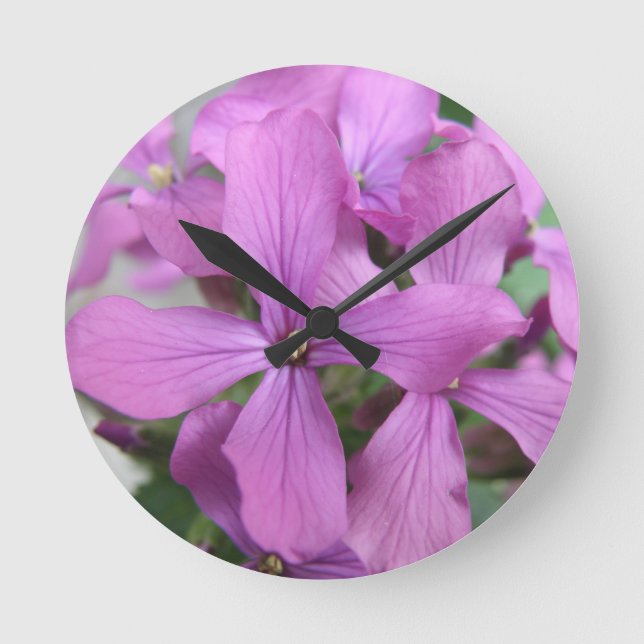 Purple Wildflowers Wall Clock (Front)
