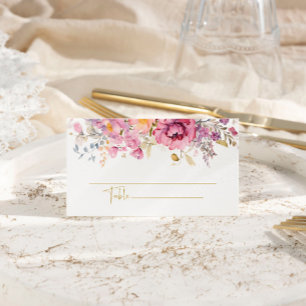 Purple Wildflowers Wedding Place Card