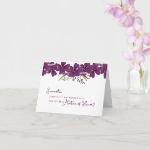 Purple Will You Be My Matron of Honour Proposal  Card