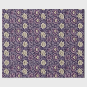 Purple William Morris Style Floral Wrapping Paper